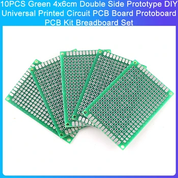 10ШТ Зелен 4x6 cm Двустранен Прототип САМ Универсална печатна платка PCB Protoboard Комплект печатни платки Набор от макетных платки