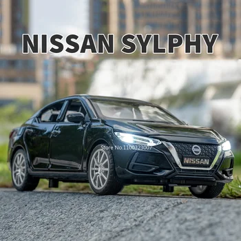 1:32 Nissan Sylphy Легкосплавная Модел Кола Играчки със Звук и Функция за Намаление на цените Превозни Средства Детски Играчки, Колекционерски Предмети, Подаръци За Рожден Ден