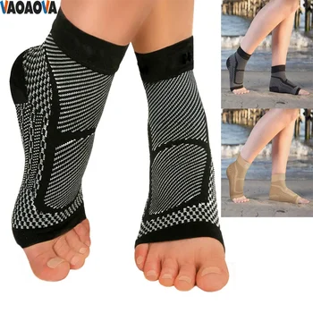 1 чифт мъжки Женски чорапи с компрессионным ръкав за глезените, без чорапи при подошвенном фасциите, на подкрепата на крака и свода на стъпалото, възстановяване след травми, болки в ставите