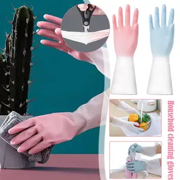 1 Чифт силиконови ръкавици за почистване на инструменти за миене на съдове Ръкавици за миене на съдове Скрубер Гумена гъба за миене на съдове M2A0