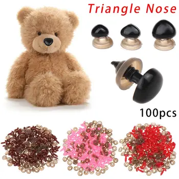 100шт Занаяти Пластмасови Триъгълни Носове за кукли Играчки, за да Понесе Копчета на Играчки САМ Защитни Аксесоари за носа