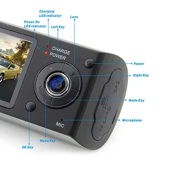 1280 x 480 Dash Camera 2 7 Автомобилна Видеорегистраторная Камера видео Рекордер Dash Cam G-Сензор GPS Двухобъективная Помещение Автомобилни Dvrs