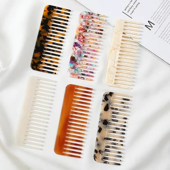 1БР Ацетатные гребени за коса Корейски дизайн, цветни фризьорски гребен, четка за коса, за жени, инструментът за оформяне на косата за момичета