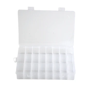 1бр Прозрачен запирающийся Пластмасова кутия за съхранение на 24 окото, Организаторите инструменти за съхранение на домакински принадлежности 19 см x 12,5 см х 3,5 см