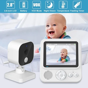2,8 Инчов следи бебето Безжична система за сигурност, видео-Наблюдение с дисплей на температурата Двустранен аудиокамера вътре в стаята