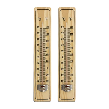 2 бр., магазин, оранжерия, училищен показател, wooden Традиционен Точен стенен термометър е с размер 21,5x3,8 см, домашно измерване