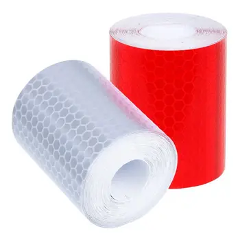 2 броя тиксо с размер 50 мм х 3 метра, Предупредителен лентата, Отразяваща лента, защитен standalone, маркировъчна лента, бяла и червена
