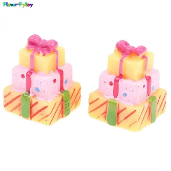 2 елемента Куклена Къща Коледна 3D Подарък кутия за Играчки Мини Миниатюрни Подарък Кутия Кубични Комплекти мебели