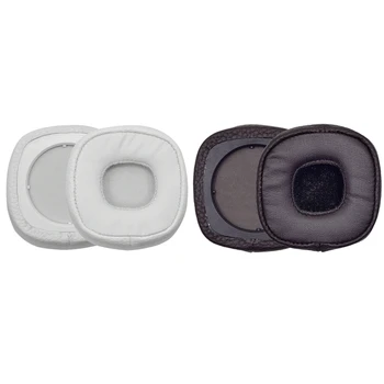 2 чифта амбушюров от изкуствена кожа, поролоновые слушалки, амбушюра с клипс за слушалки Marshall Major, III 3, кафяво и бяло