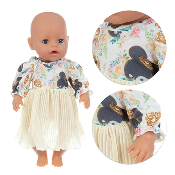 2020 нови дрехи за кукли в жълта пола, подходяща за кукла baby born 18 инча/ 43 см, аксесоари за кукли Реборн