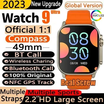 2023 Watch 9 Ултра Смарт часовника 49 мм 2023 Нови NFC Мъжки Женски GPS Трековые Bluetooth разговори БТ Музикални Игри Безжичен Зареждане Smartwatch