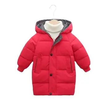 2024 Нова зимна модерно детско яке за момичета, детски яке в бяло утином топола за момчета, дълго, топло палто с качулка за студените зими 3-10 години