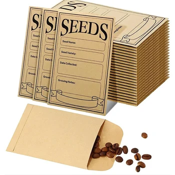 20pcs Пликове за семена от крафт-хартия, Плик самоклеящийся пакет, и При семената за събиране на Опаковки за съхранение на семена за зеленчуци и цветя
