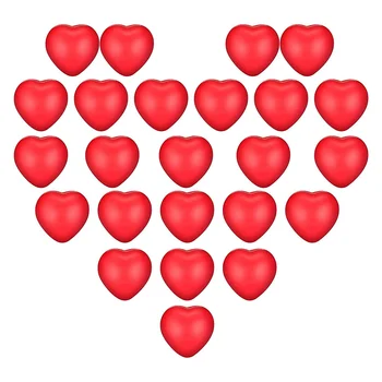 24шт Стрес-Топки с Червени Сърца за Деня на Св. Валентин, Стрес-Топки за Училищния Карнавал с Награди, Подарък Пълнители За Торбички в 