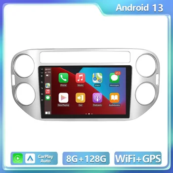 2Din Android 13 за Фолксваген Тигуан 1 2006-2016 Мултимедиен Видео Радио Плеър, безжичен Carplay Стерео GPS Аудио Главното Устройство