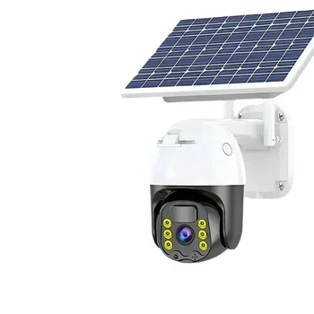 3-Мегапикселова PTZ камера за слънчева батерия със завъртане на 360 градуса, 4G СИМ карти/Wi-Fi, за Откриване на движение, Запис на сигнала за тревога, Цветна камера за нощно виждане за видео наблюдение