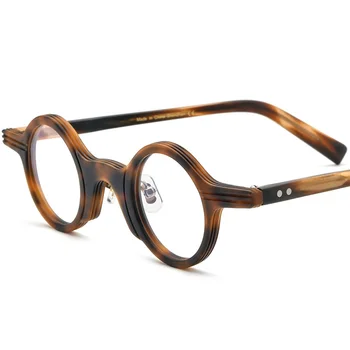 36-миллиметровая Малка кръгла рамки за очила За мъже и жени, Очила за четене със синя светлина, Реколта Ацетатная рамки за очила, слънчеви очила по рецепта