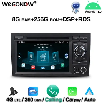 360 DSP Android 13,0 8 GB 256 GB DVD-Player Wifi 4G RDS радио GPS Карта за Audi A4 B8 S4 B6 B7 RS4 8E 8H B9 Seat Exeo 2002-2008