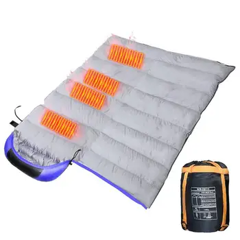 4-зонный спален чувал с подгряване, топло захранва от USB, топъл спален чувал за къмпинг с 3 нива на температурата за разходки.