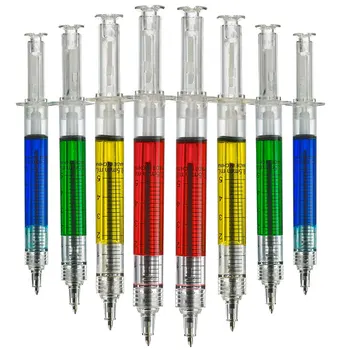 40шт Химикалка писалка за инжектиране Подарък доктор медицинска Сестра Течна дръжка Цветни Спринцовка-химикалки на Едро