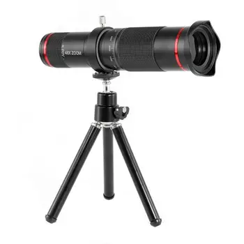 48-кратно телескоп с метален клипс за мобилен телефон, двоен фокус, дистанционно снимане, външна камера с висока разделителна способност, походный монокуляр