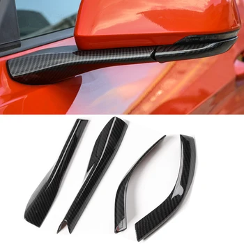 4x Авто ABS-въглеродни влакна калъф за огледала за обратно виждане с декоративни облицовки за Ford Mustang 2015 2016 2017 За стайлинг на автомобили