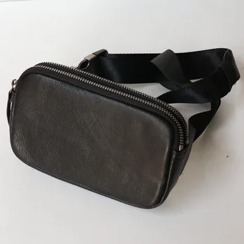 AETOO Нова мини-поясная чанта на открито, мъжка спортна многофункционална чанта през рамо от телешка кожа, ежедневни чанта за девоче