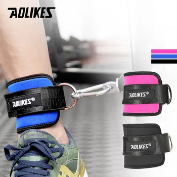 AOLIKES, 1 бр., кабелен каишка на щиколотке, Кабелен тренажор за крака, двойна D-образна белезници в щиколотках За тренировка на бедрата, сила на краката.