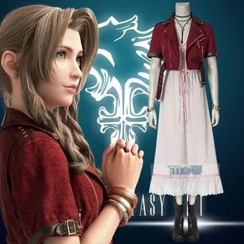 COSLEE Final Fantasy VII FF7 Аэрит Gainsborough Топ Рокля Cosplay Костюм Aeris Костюм за Хелоуин за Жени на S-3XL Нова