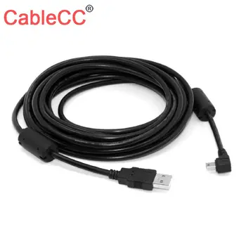 CY CableCC Mini USB Type B 5pin штекерный под прав ъгъл от 90 градуса към USB 2.0 штекерный кабел за предаване на данни 5 м