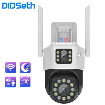 DIDSeth 4MP 8X Двухобъективная PTZ WIFI IP Камера С Локалната Мрежа за ВИДЕОНАБЛЮДЕНИЕ Камера за Нощно Виждане Безжична Камера за Сигурност на Външно Видеонаблюдение
