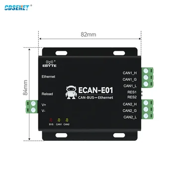 ECAN-E01 2-Лентов Прозрачна прехвърляне на CAN2.0 Modbus TCP CANBUS В RJ-45 Ethernet Конвертор на данни Мътна предаване