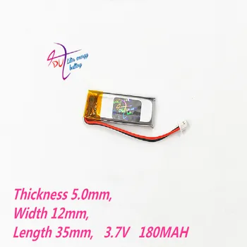 JST ZH 1.5 mm 2-пинов конектор 501235 3.7 180 mah LiPo Батерия Литиево-Полимерна Акумулаторна батерия За Mp3 Bluetooth GPS слушалки за PSP