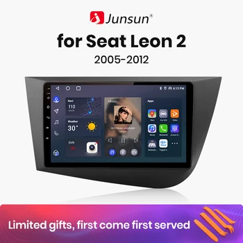 Junsun V1 AI Voice Wireless CarPlay Android Авторадио за Seat Leon 2 2005-2012 4G Автомобилен Мултимедиен GPS 2din автомагнитола