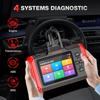 KINGBOLEN S500 4 Система за Диагностика на Автомобила 4 Нулиране на ABS, SRS ECM TCM OBD2 EOBD Автоматичен Скенер 16 Езика Доживотно Безплатно Обновяване