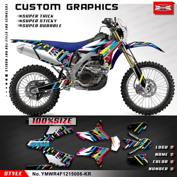 KUNGFU GRAPHICS MX Stickers Custom Decal Kit за Yamaha WR450F 2012 2013 2014 2015 YMWR4F1215006-KR