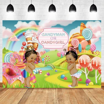 Laeacco Sweet Candyman Candygirl Заключване Сладолед Baby Shower Парти по Случай рождения Ден на Снимка Фон за Снимка на Фона на фотографско студио