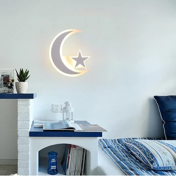 Led монтиран на стената лампа Moon Star за деца, детска стая, мультяшные стенни осветителни тела за хол, спалня, коридор, стълба за осветление