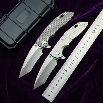 LEMIFSHE Real 20cv Blade Hinderer XM18 Титановая Дръжка, Керамични, Носещи Сгъваем Тактически Нож на Къмпинг, Лов Открит EDC Инструмент