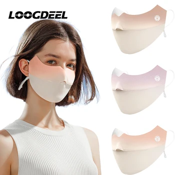 LOOGDEEL UPF50 + Защита От Слънцето Лед Коприна 3D Маска За Лице Жени Колоездене Анти-UV Дишаща Кърпа Лов Бягане Спортна Маска Шал
