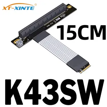 M. 2 за NVMe key дънна Платка M STX Скоба видео карта Удължител на Кабела към PCIE 4.0 x16 със завъртане на 90 градуса под ъгъл 16x Адаптер Странично