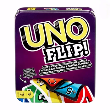 Mattel Games UNO: Flip! (Лидице кутия) игра на Карти Семейна най-забавната мултиплеър игра Весел покер Детски играчки, карти за Игра