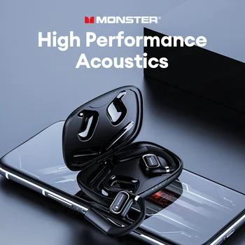Monster XKO01 HiFi Слушалки Музикална Игра Двухрежимные Слушалки Стерео намаляване на шума, Bluetooth 5.3 Спортни Безжични Слушалки EarHood