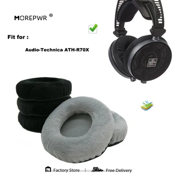Morepwr Нова Актуализация на Сменяеми Амбушюр за Подробности Слушалки Audio-Technica ATH-R70X Кожена Възглавница Velvet Калъф За слушалки