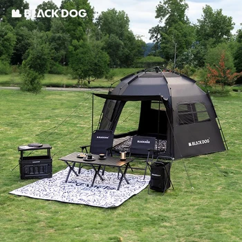 Naturehike Blackdog One-touch Палатка Автоматично Подслон Куполна Палатка е Открит Къмпинг Hexagonal Непромокаеми сенника С Черно Покритие UPF50