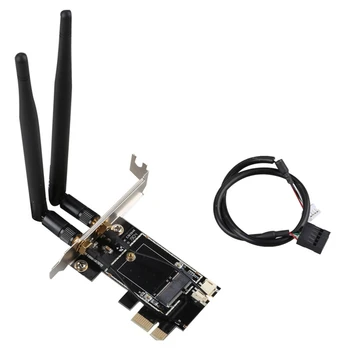 PCIE Wifi Card Адаптер за Безжична Мрежова Карта M2 NGFF Bluetooth Конвертор За Настолен Компютър Wi-Fi 8260 8265NGW AX200 9260 7265