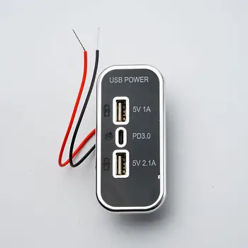 PD3.0 Двойно USB-Порт за Зарядно Устройство Конектор за Бързо Зареждане Пристанища АВТОБУСА Бързо Зарядно Устройство Адаптер За 12/24 В USB Зарядно Устройство V4D0