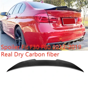 PSM Style Carbon Fiber Dry Подходящи За BMW 3 Series F30 F80 M3, 4-Врати 2012-2019 Спойлер Задна Броня