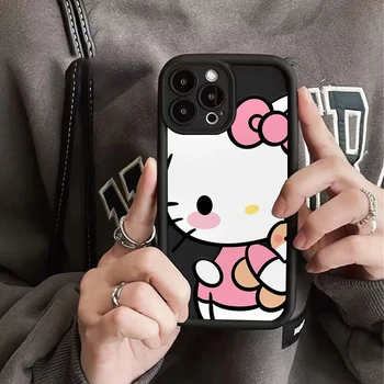 Sanrio Kawaii, нов калъф за Iphone с изображение на Hello Kitty, Cartoony сладко Аниме Калъф за Apple Phone от падането на 