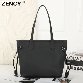 ZENCY НОВА дамска чанта от естествена кожа в голям размер за покупки на едно рамо, чанти-незабавни посланици от телешка кожа, чанти-тоут за мобилни телефони